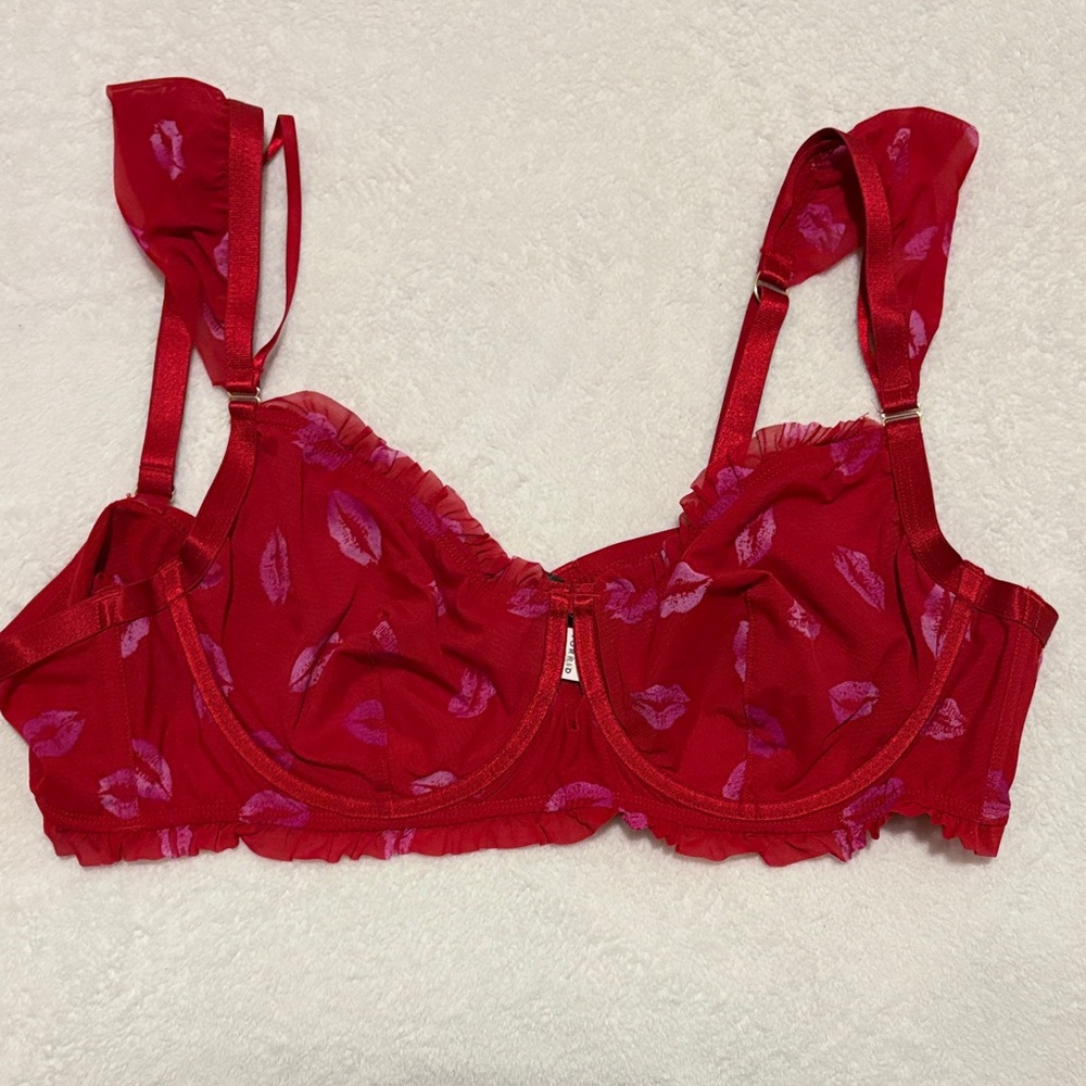 Stylish Red and Purple Women's Bra